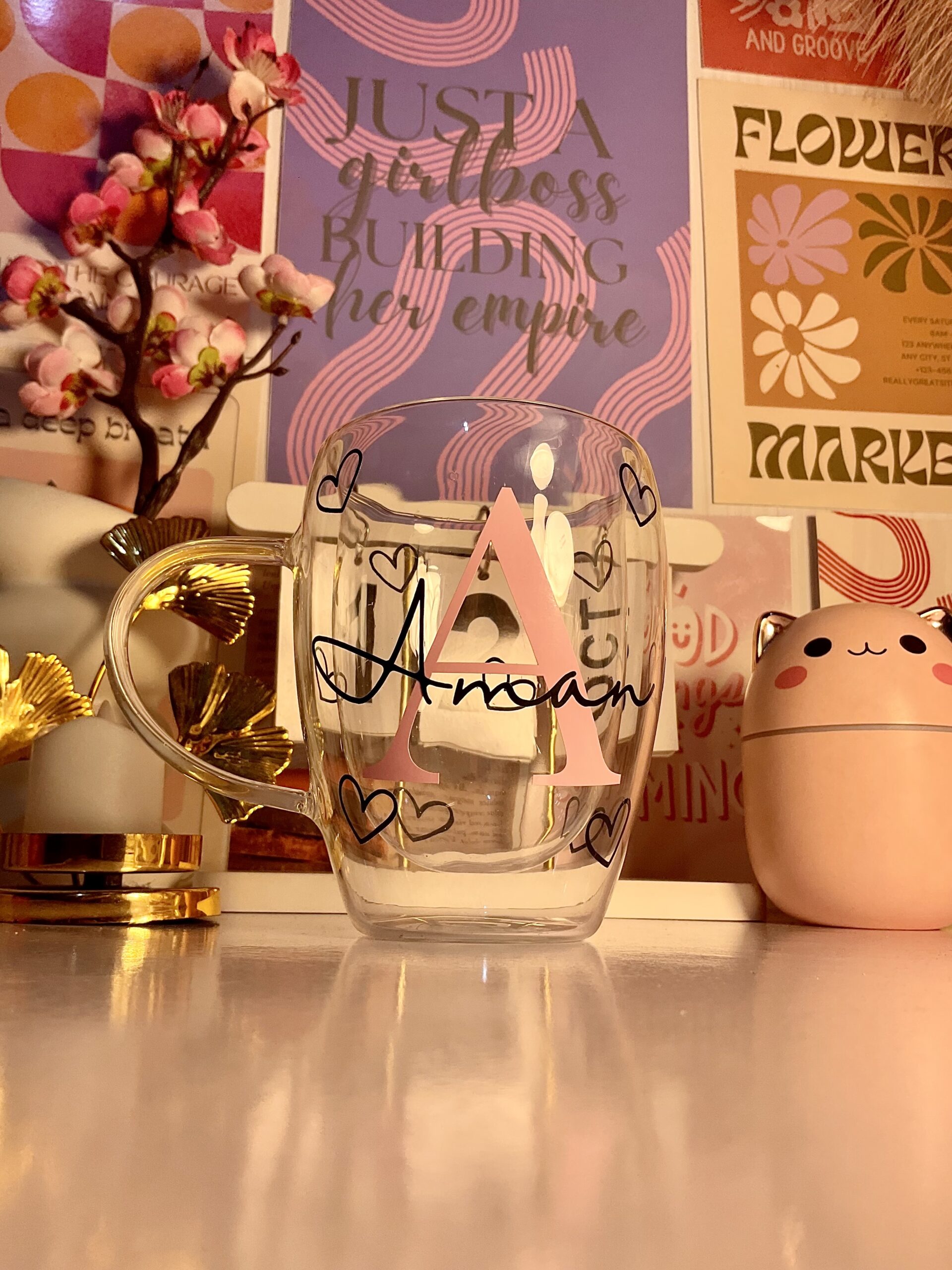 Personalized Double-Wall Glass Cup