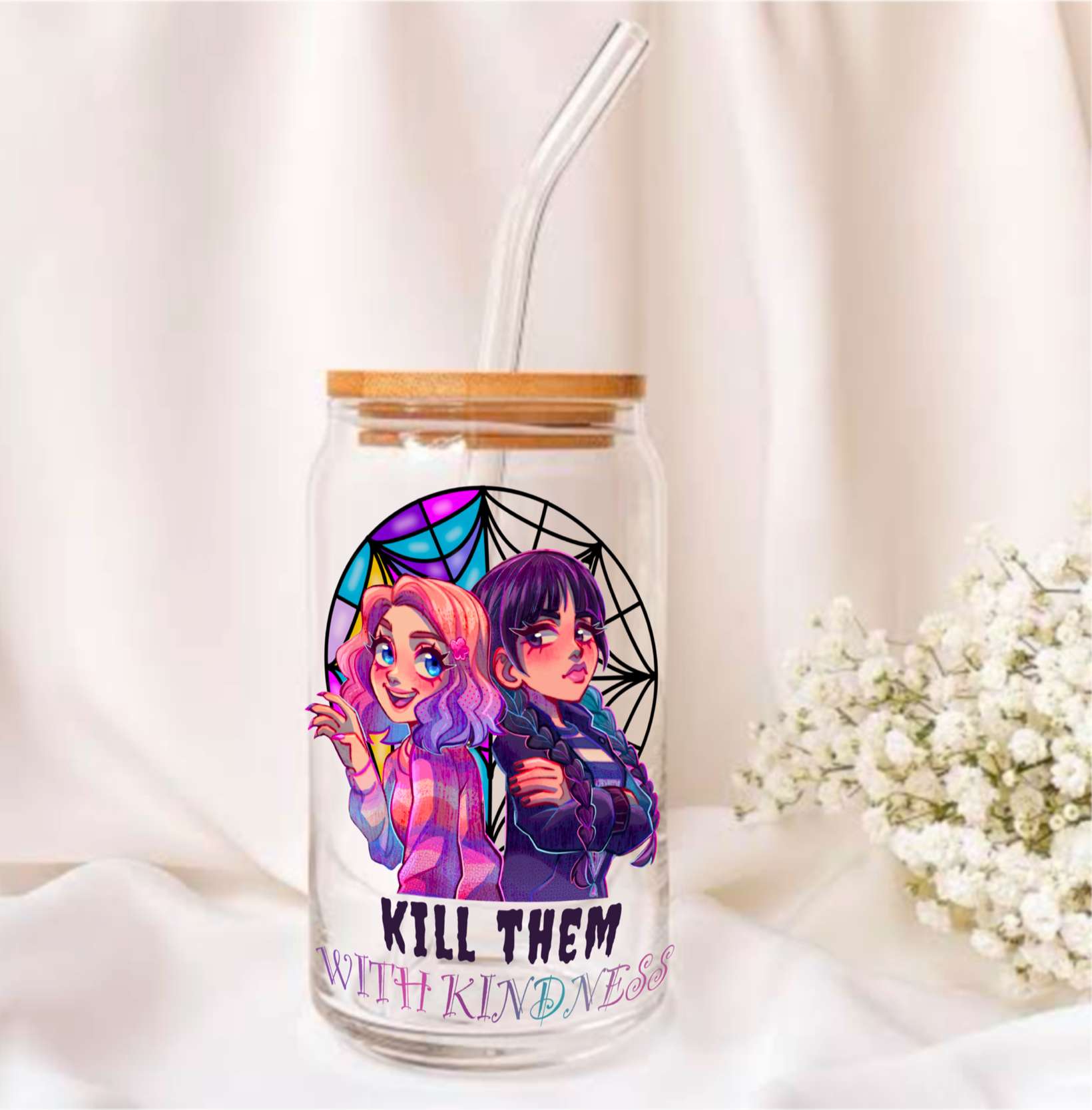 Wednesday Adams Glass Tumbler - 550ml - Image 3