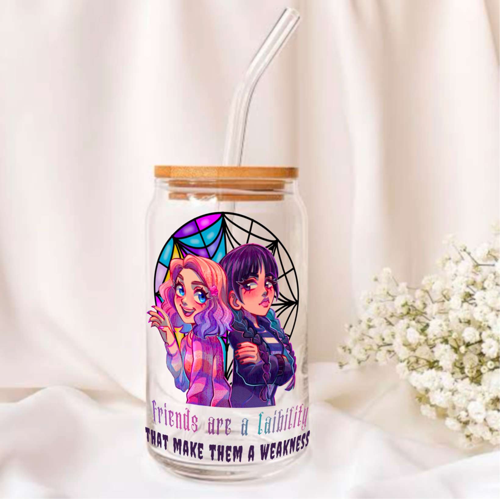 Wednesday Adams Glass Tumbler - 550ml - Image 2