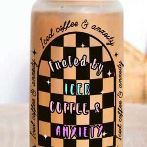 Check Pattern Glass Tumbler - 550ml