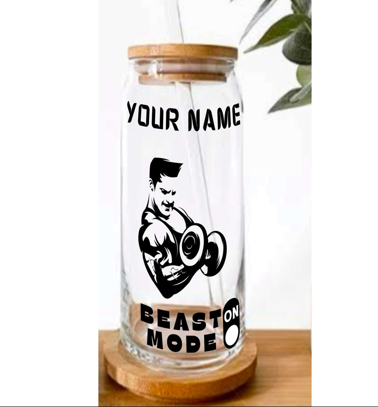 Gym Fitness Glass Tumbler - 550ml - Image 4