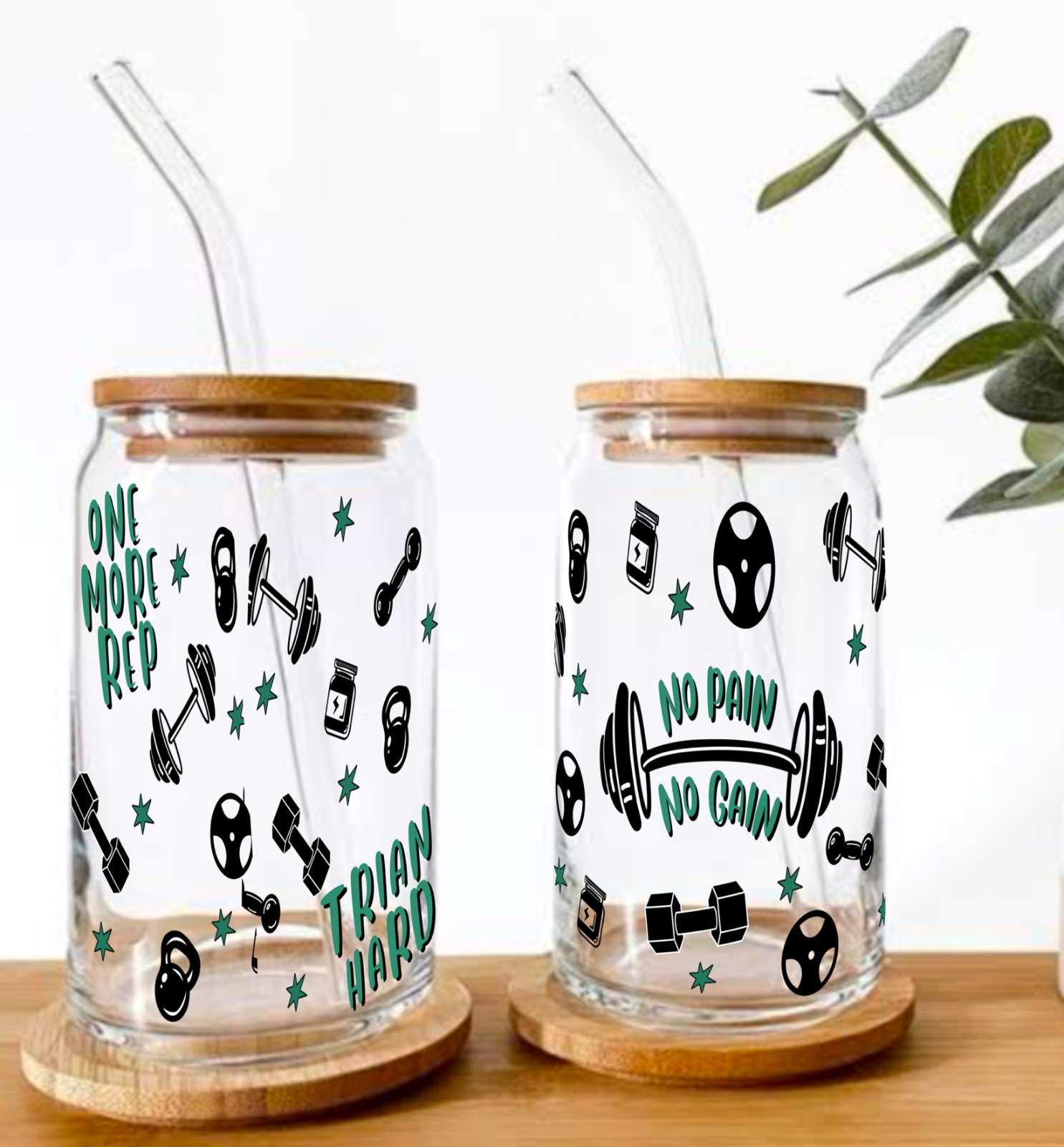 Gym Fitness Glass Tumbler - 550ml - Image 2