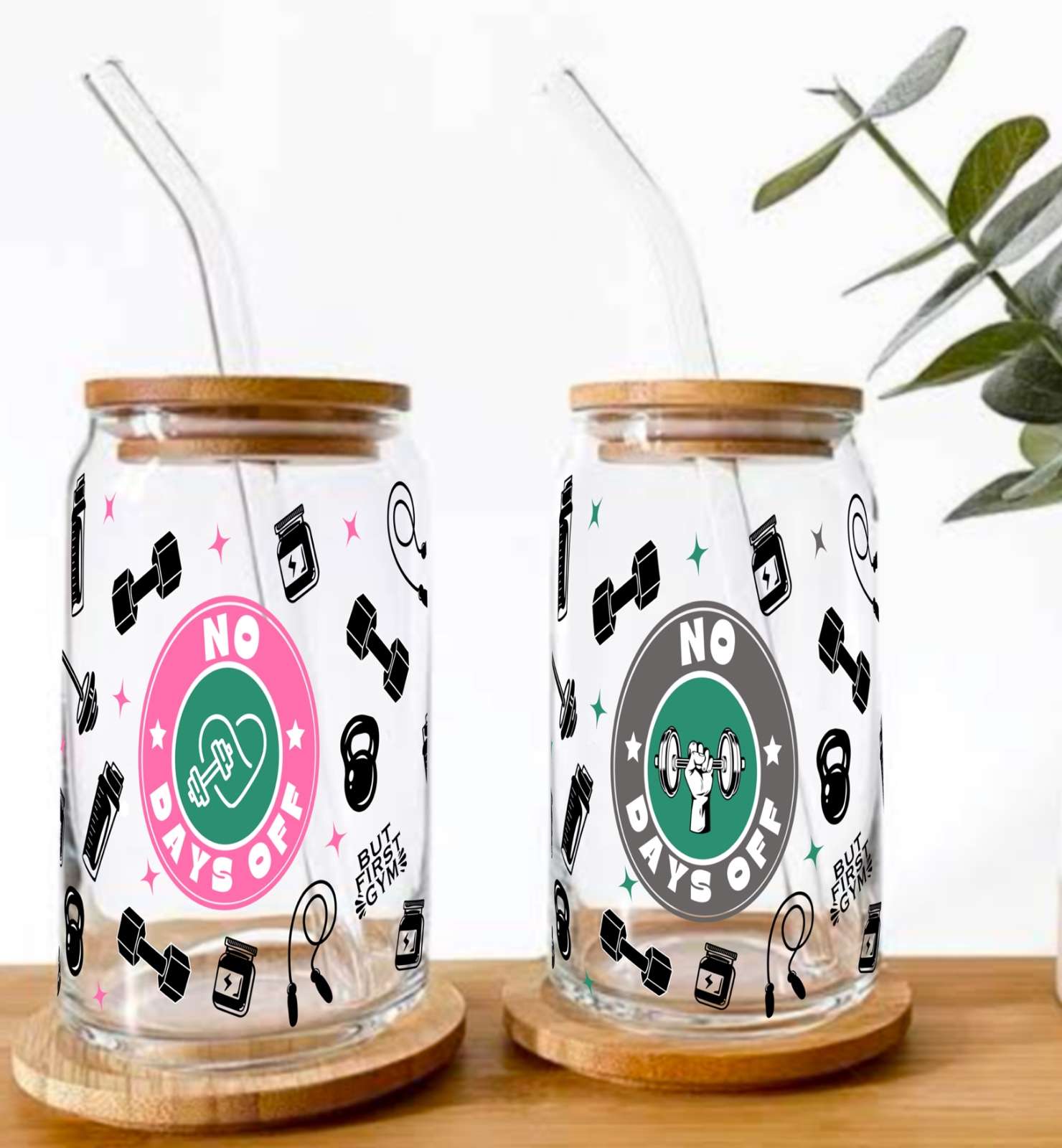 Gym Fitness Glass Tumbler - 550ml - Image 3