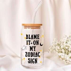 Zodiac Sign Glass Tumbler - 550ml