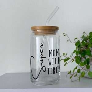 Super Mom Glass Tumbler - 550ml