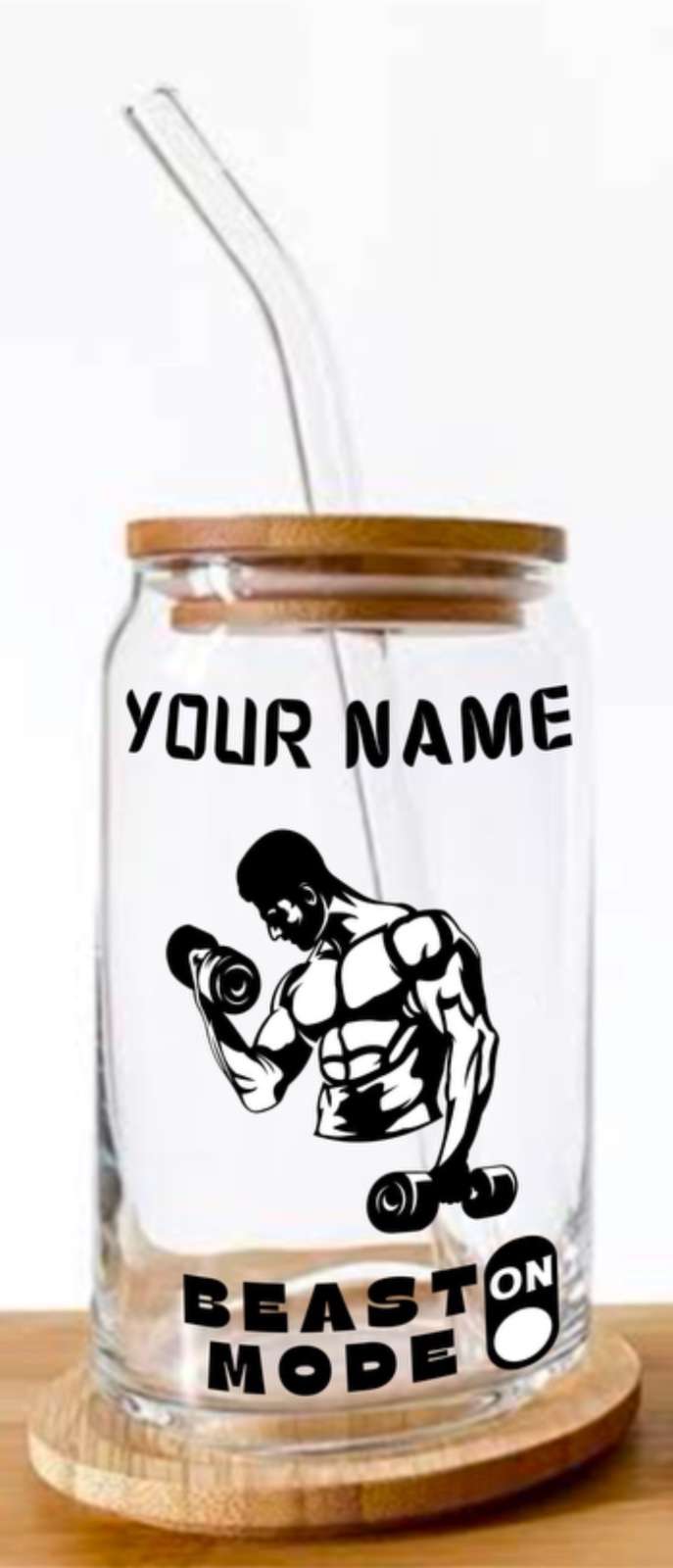 Gym Fitness Glass Tumbler - 550ml - Image 7