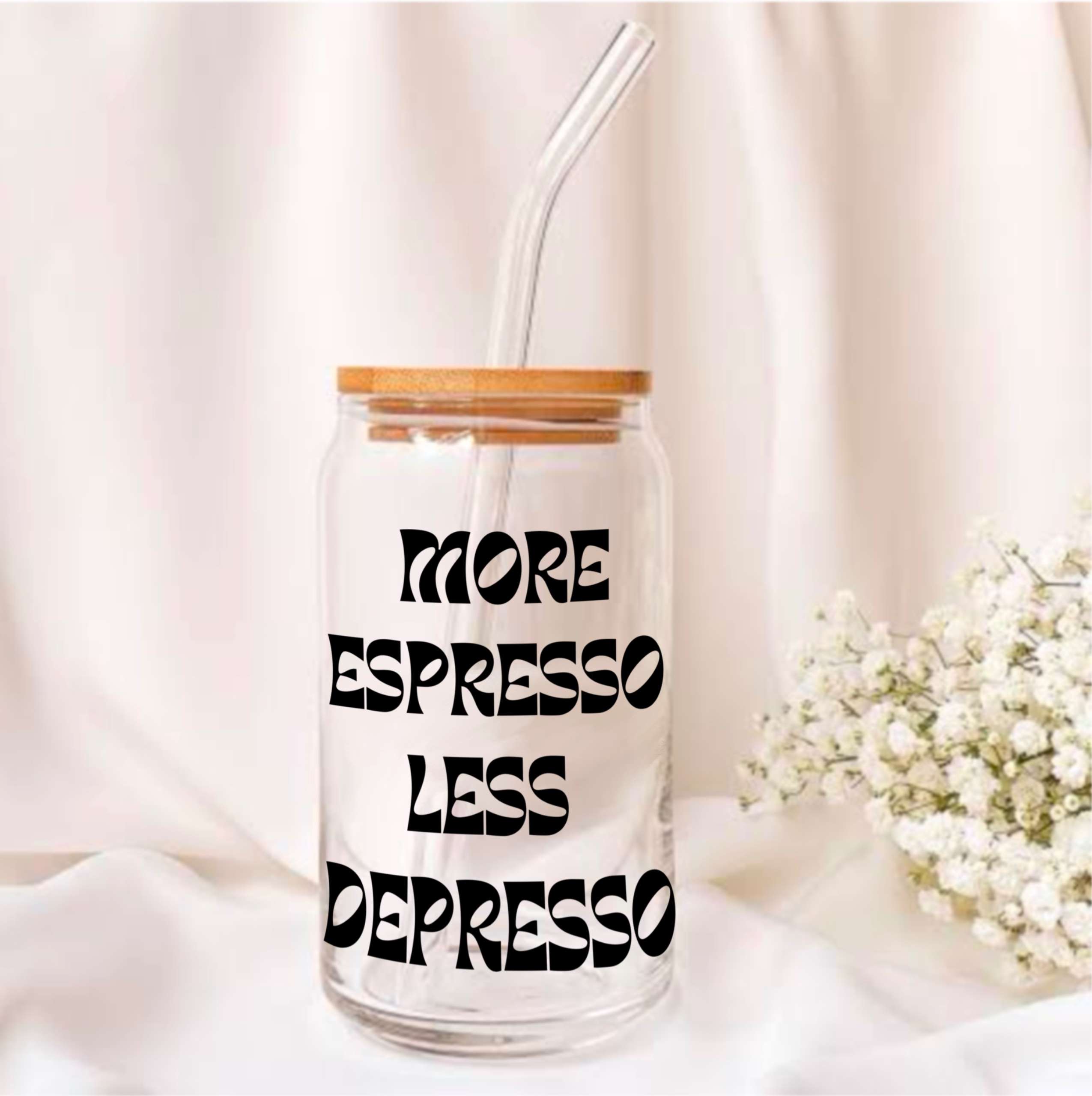 Espresso Depresso Glass Tumbler - 550ml
