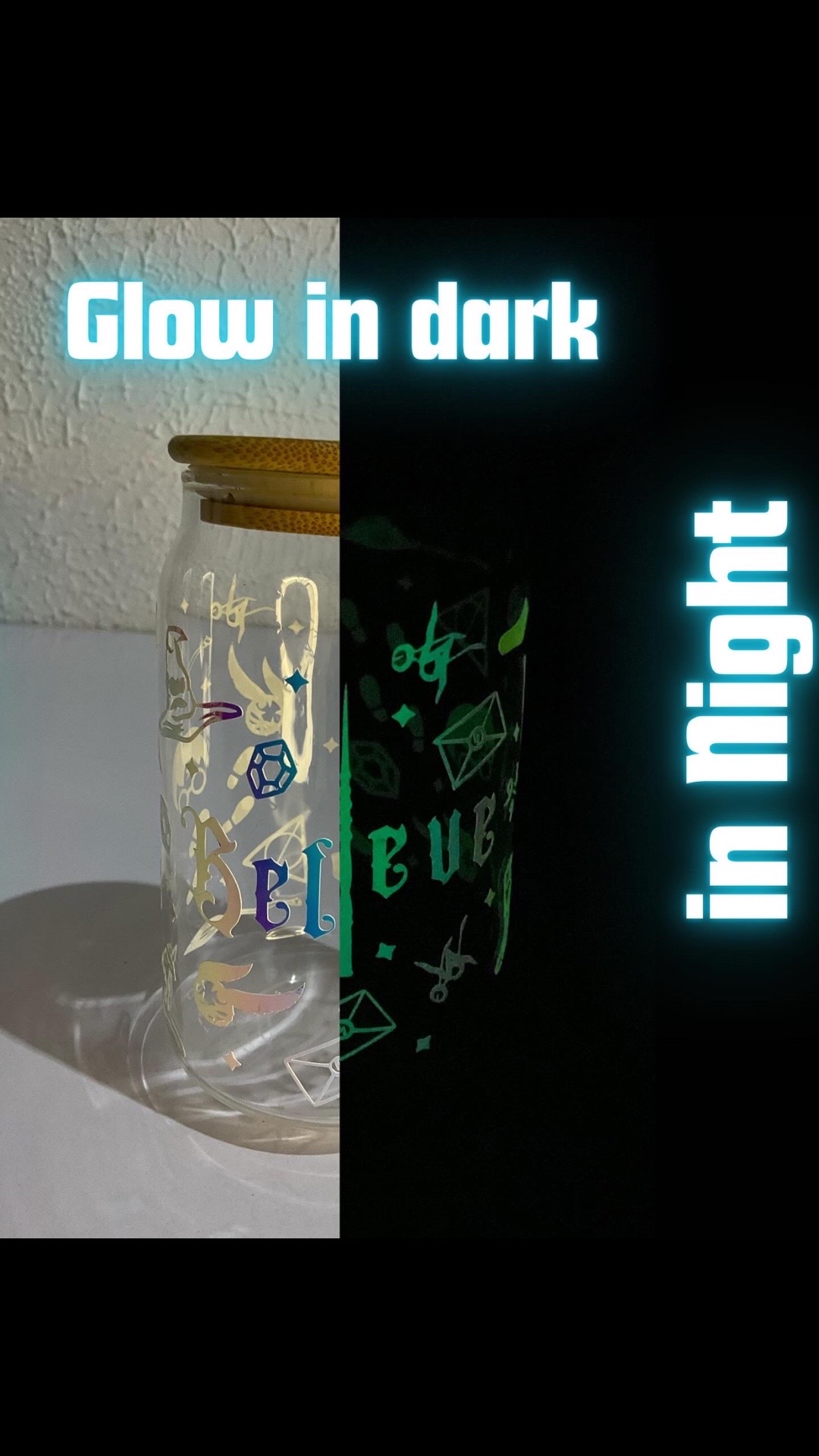 Glow-in-the-Dark Glass Tumbler - 550ml