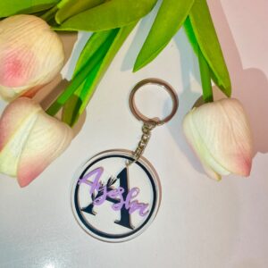 Personalised Lilac Keychain