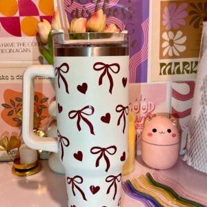 Burgundy Bow HydraSip 40oz