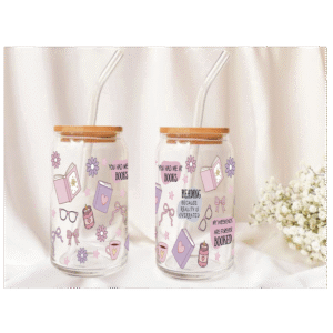 Booked & Brewed Glass Tumbler