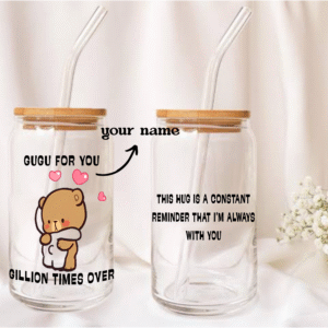 Personalised Hug in a Cup Glass Tumbler-550ml