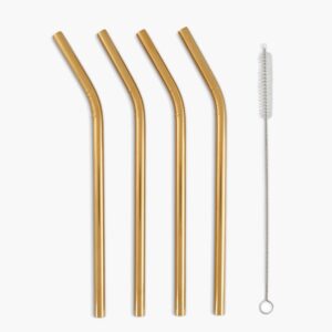 Gold Steel Straw - Pack of 5