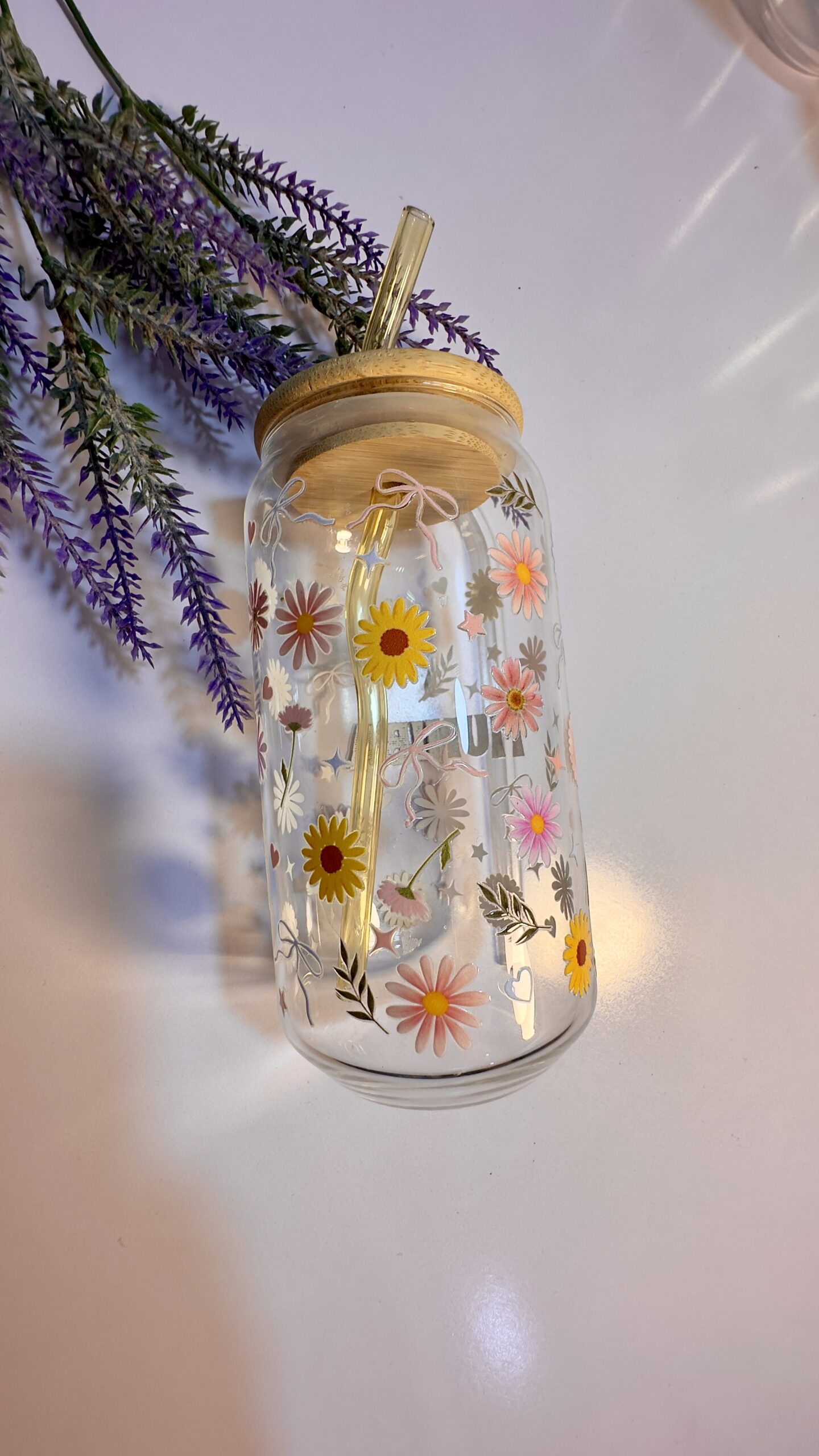 Botanical Charm Personalized Glass Tumbler - Image 2