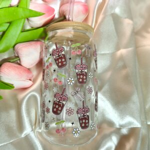 Boba & Cherries Glass Tumbler